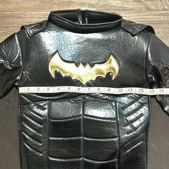 Batman Costume Kids Size Medium Superhero Halloween Jumpsuit with Cape - Picture 8 of 15